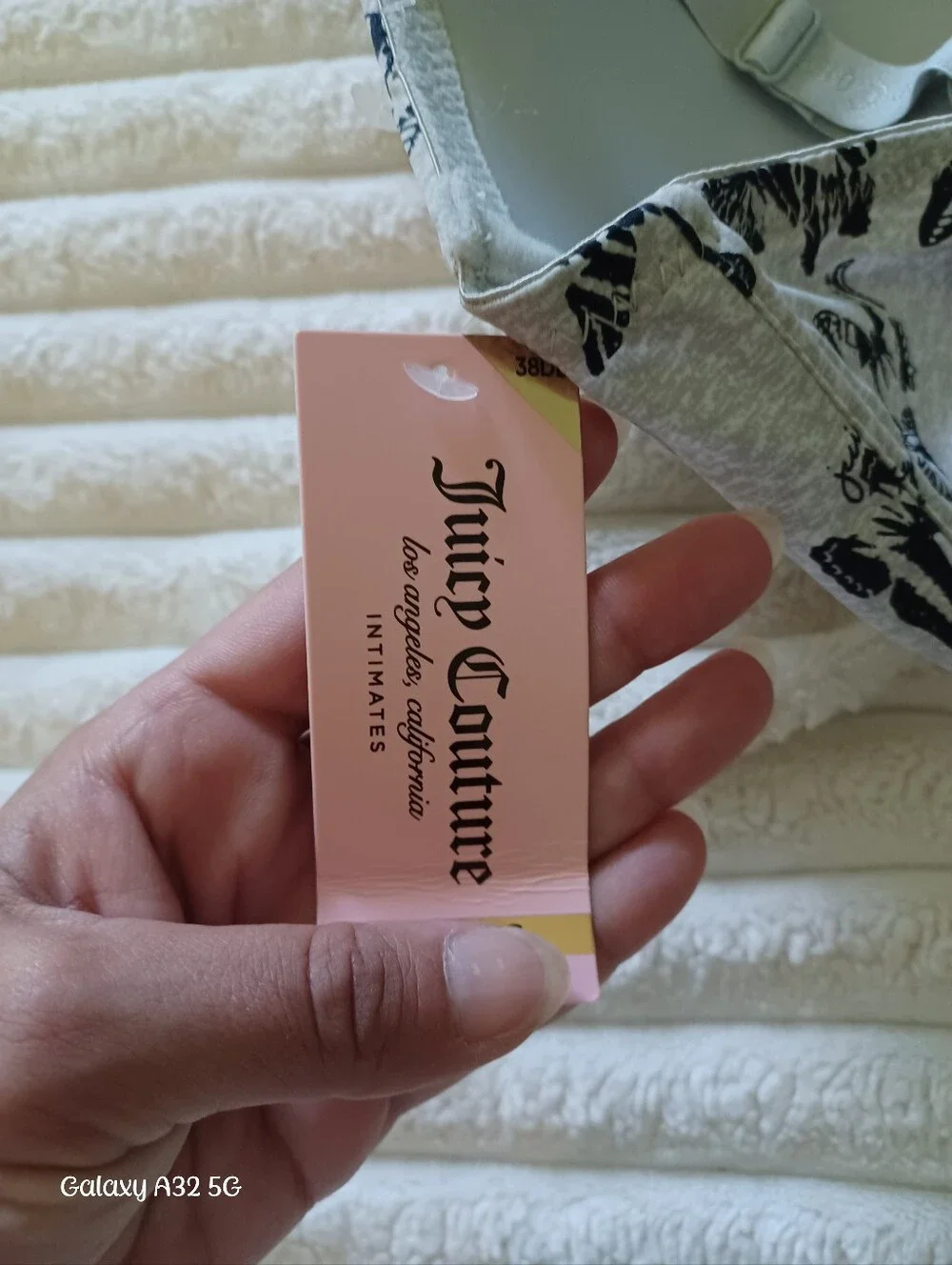 NWT Juicy Couture Gray Bra with Black Butterfly Print
